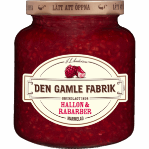 Hallon- och Rabarbermarmelad