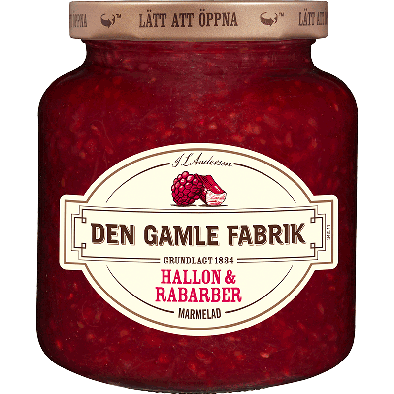 Hallon- och Rabarbermarmelad